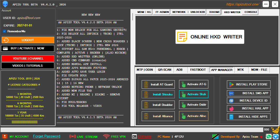 APIZU MDM TOOL PRO  Rent ✅ V1