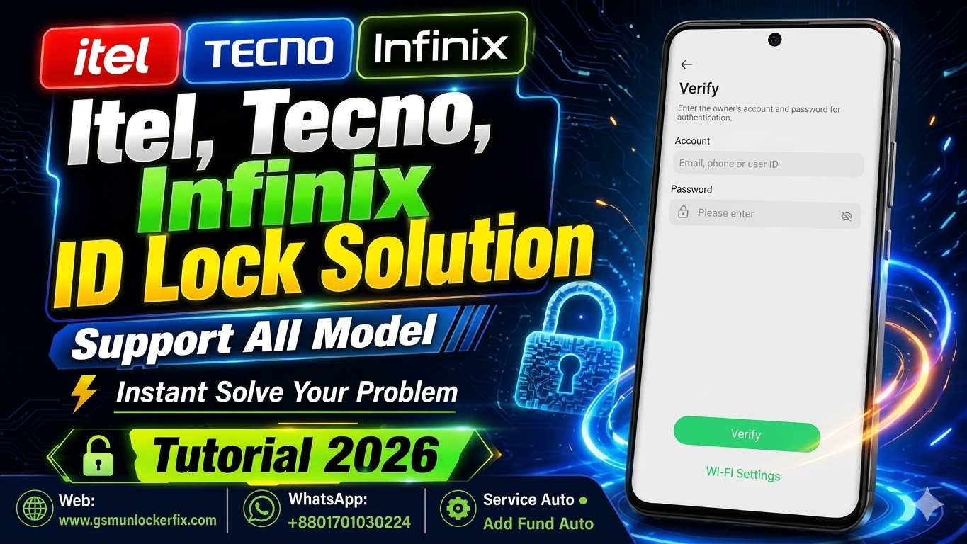 Tecno ID, Infinix, iTel ID Removal - Cloud ID Officially OFF (All Models Supported) IF YOU ORDER WRONG and MDM NO REFUND